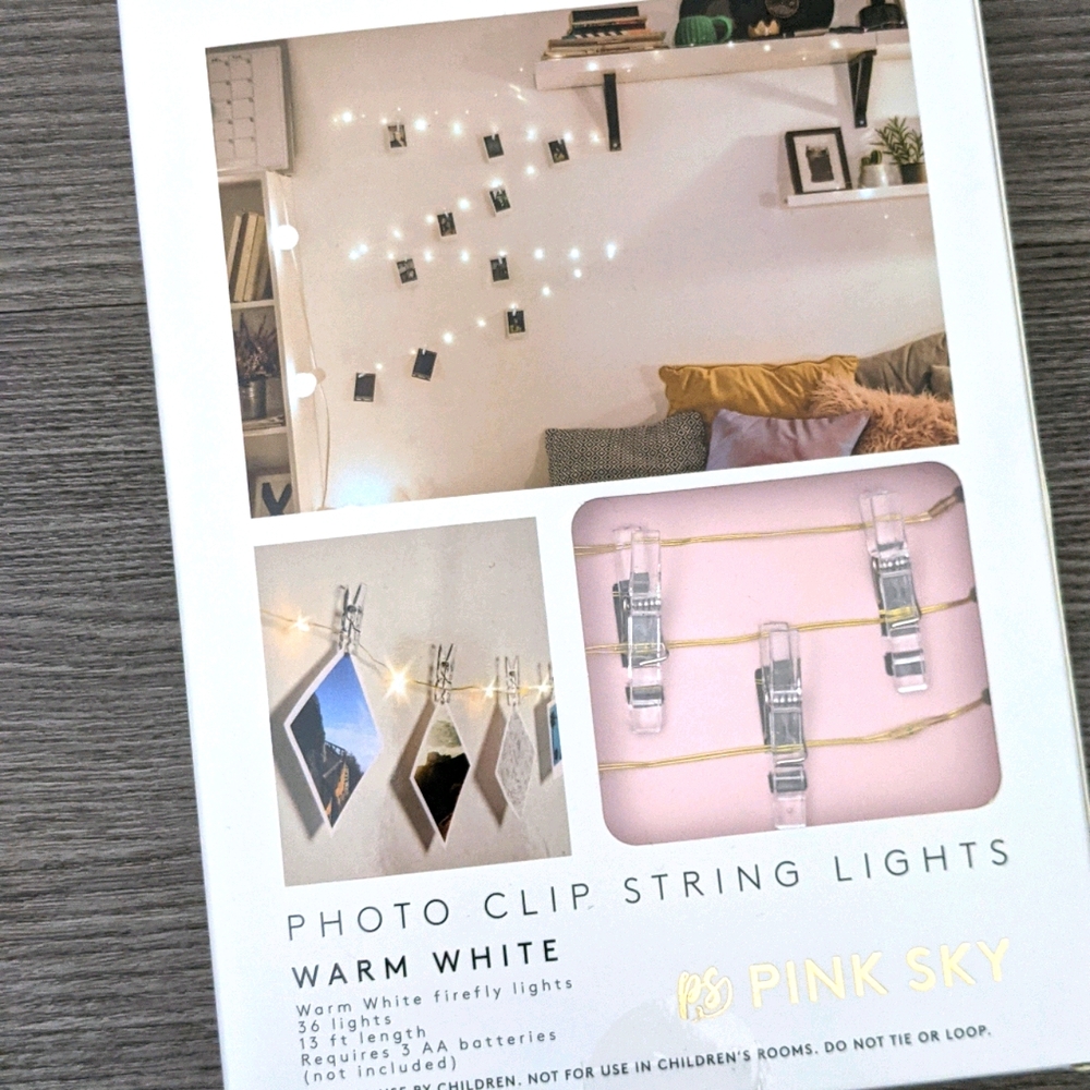photo clip string lights (warm white) 13ft length